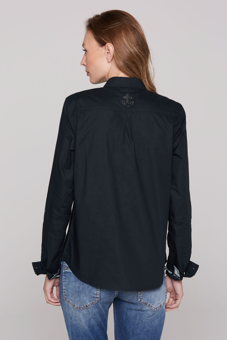 Langarmbluse mit Flockprint