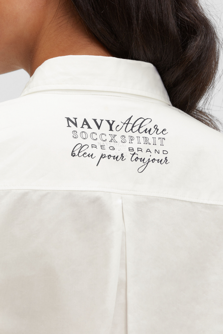 Langarmbluse mit Logo-Flock-Print