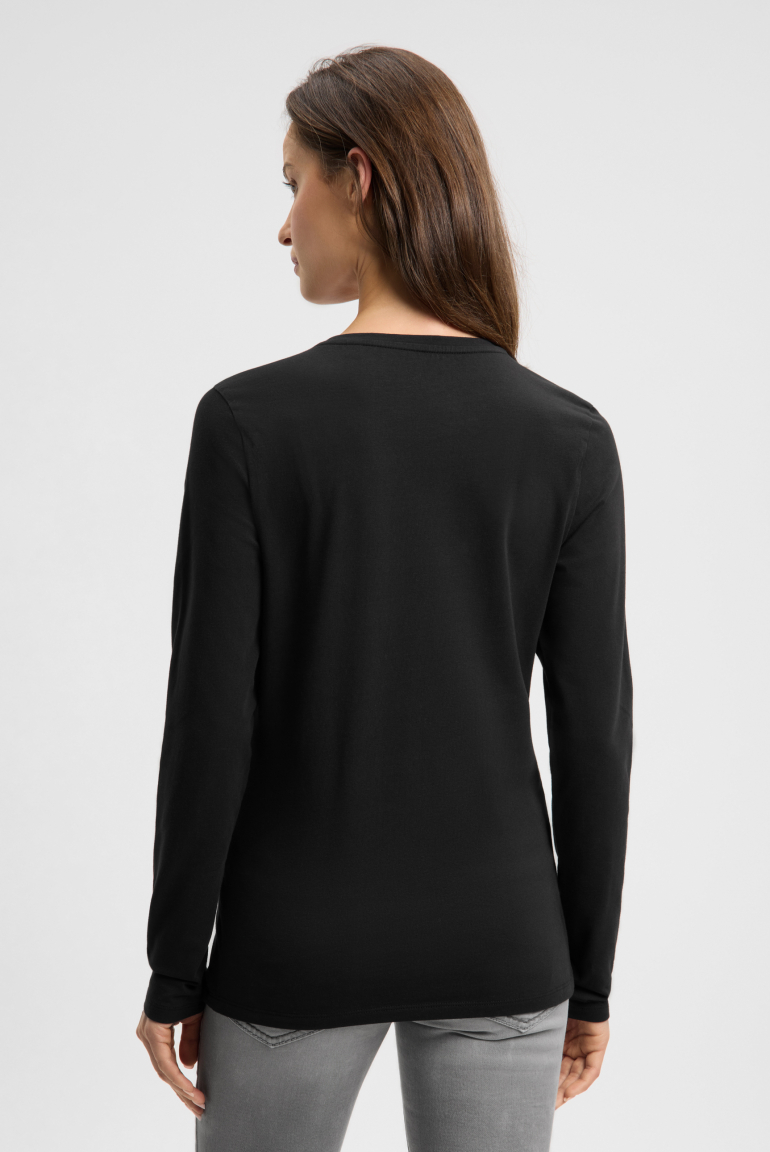 Langarmshirt Rundhals mit Wording Print