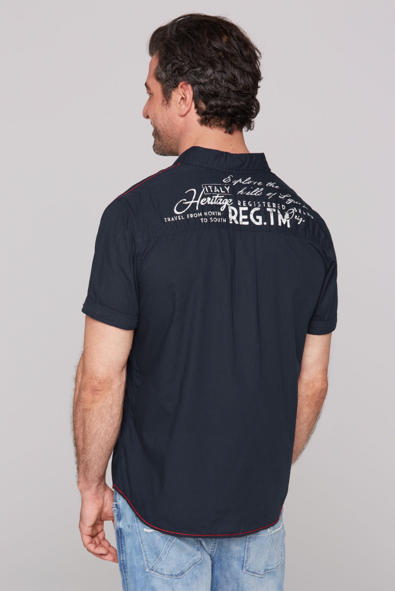 Leichtes Kurzarmhemd mit Logo Prints