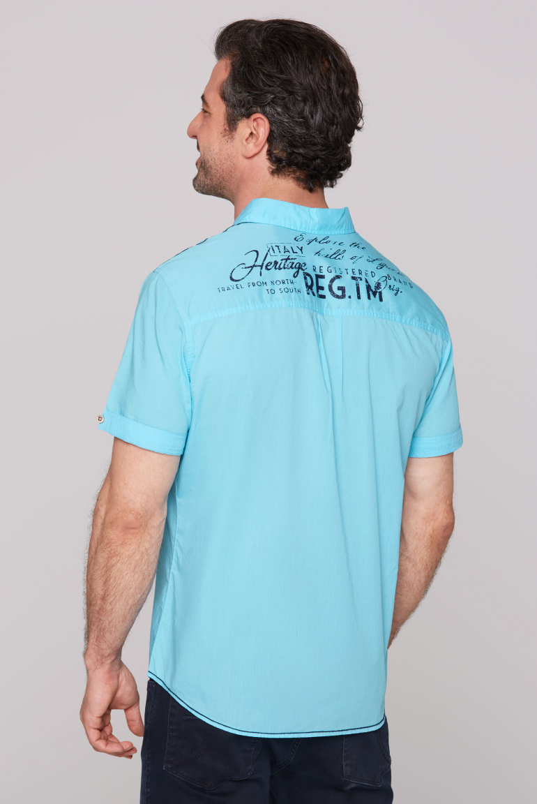 Leichtes Kurzarmhemd mit Logo Prints