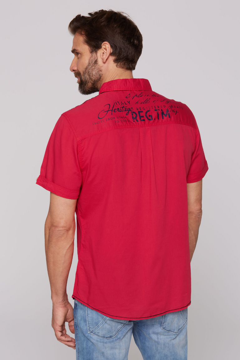 Leichtes Kurzarmhemd mit Logo Prints