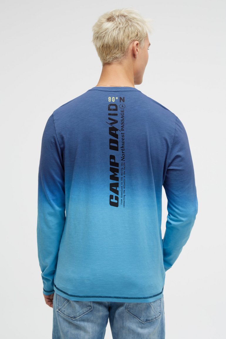 Longsleeve Dip Dye mit Label Prints