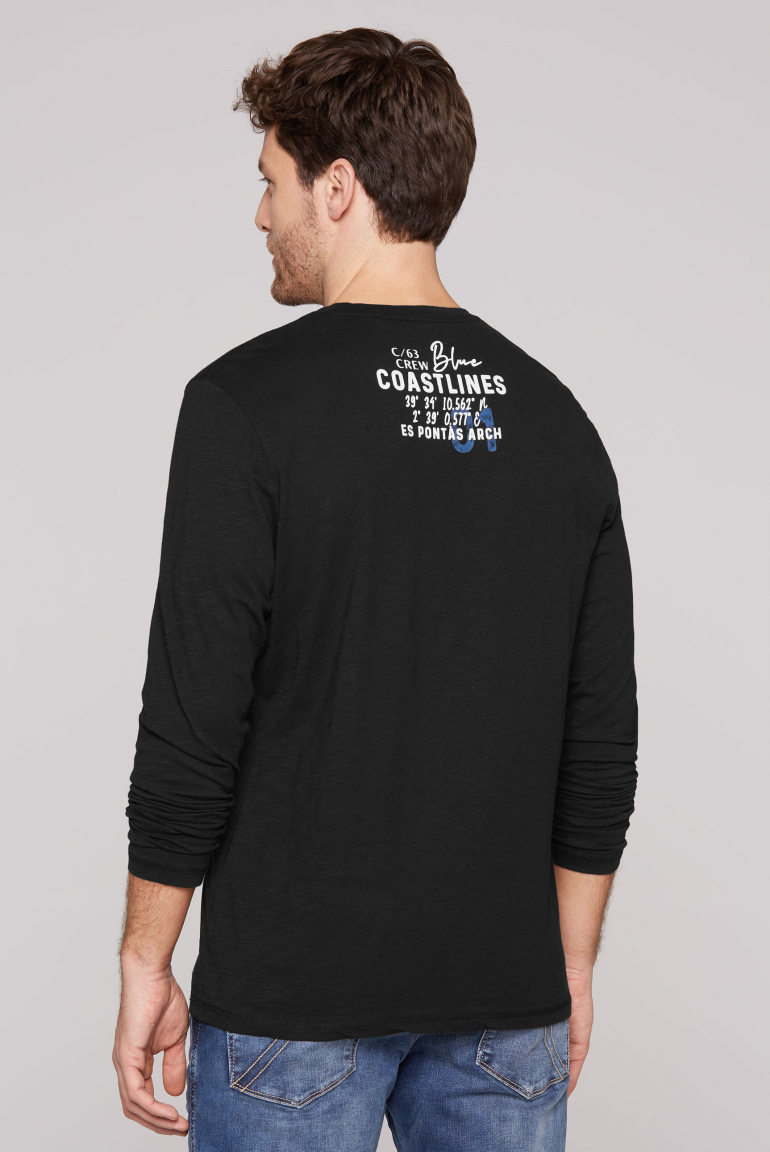 Longsleeve mit Label-Applikationen
