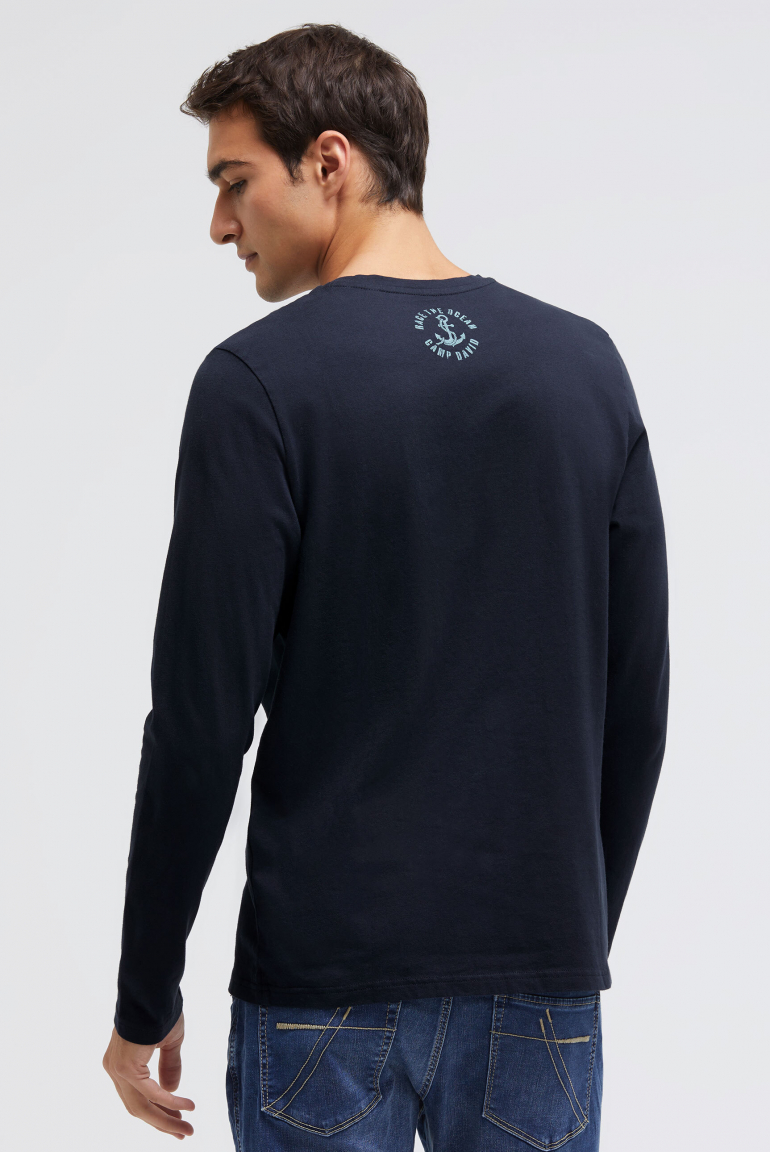 Longsleeve mit Rubber Print und Stickerei