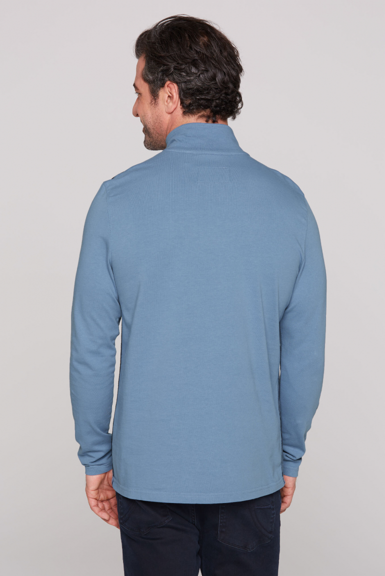 Longsleeve mit Troyer-Kragen und Artworks