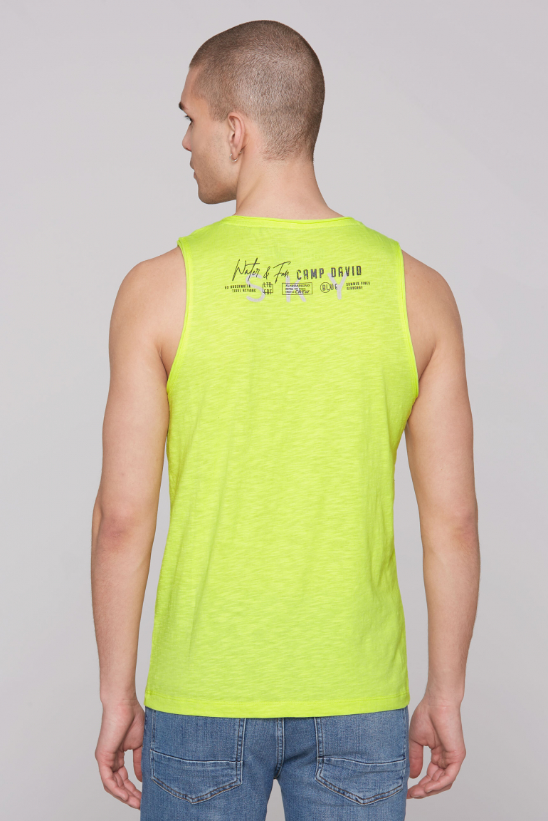 Muskelshirt mit Print und Rubber-Details