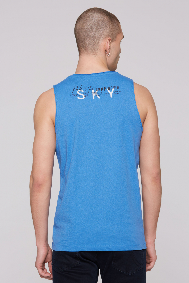 Muskelshirt mit Print und Rubber-Details