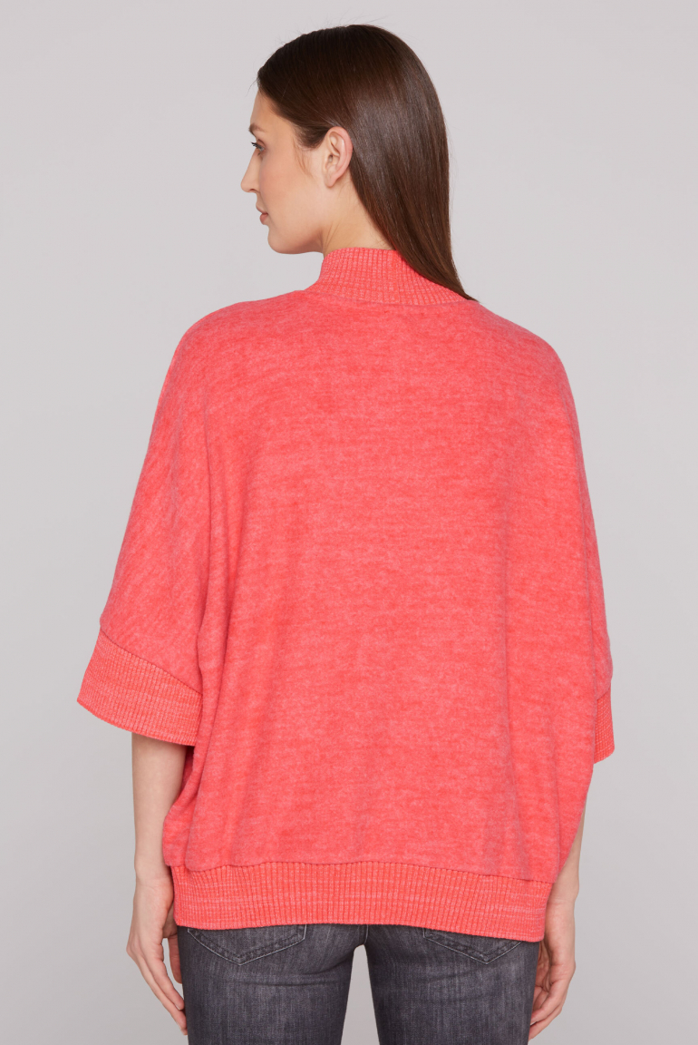 Oversized Pullover mit Stehkragen und Taschen