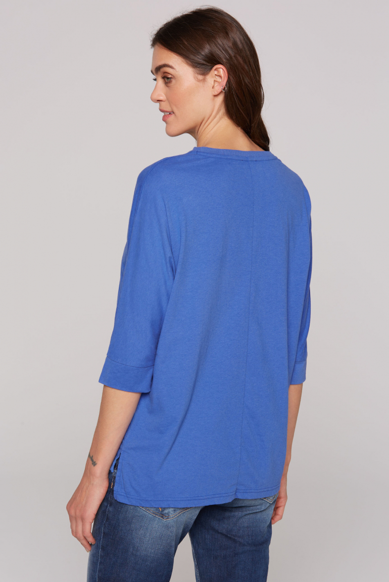 Oversized-Shirt mit Fledermausärmeln und Print