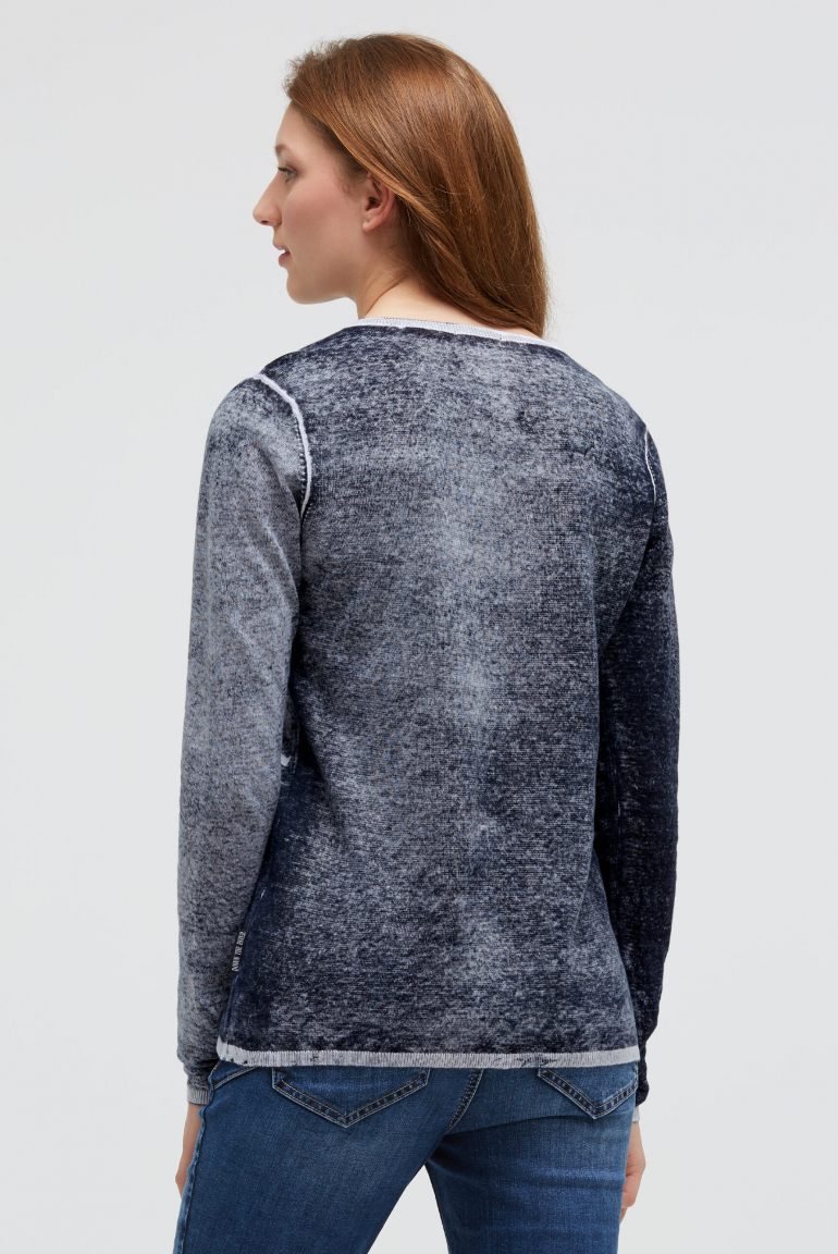 Pullover mit Inside Print und Acid-Effekten