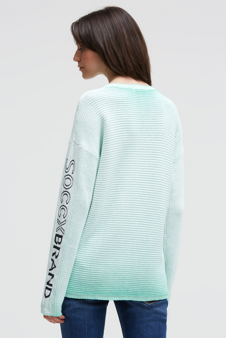 Pullover mit Intarsia-Design an den Ärmeln