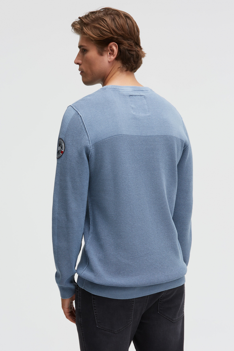 Pullover mit Strickmuster und Brusttasche