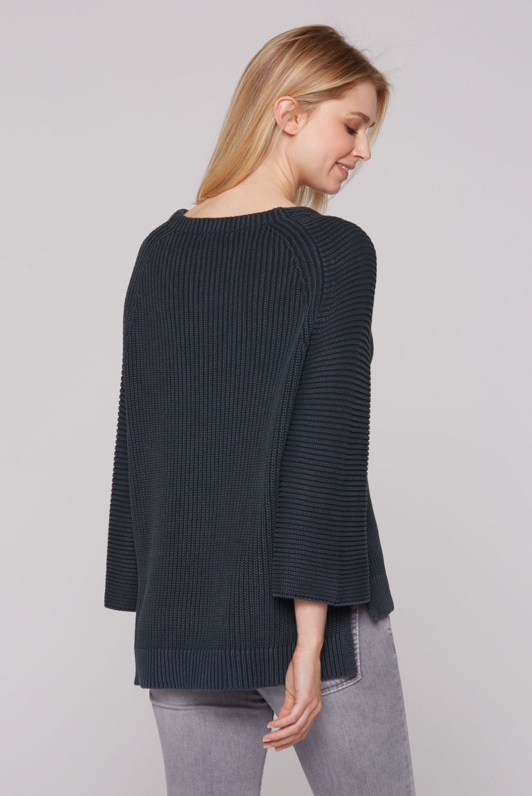 Pullover Stone Washed mit verkürzten Ärmeln