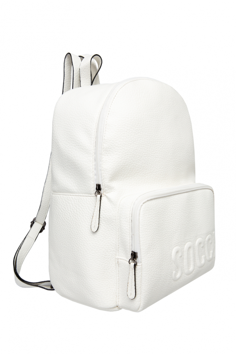 Rucksack aus genarbtem Lederimitat mit Logo-Prägung
