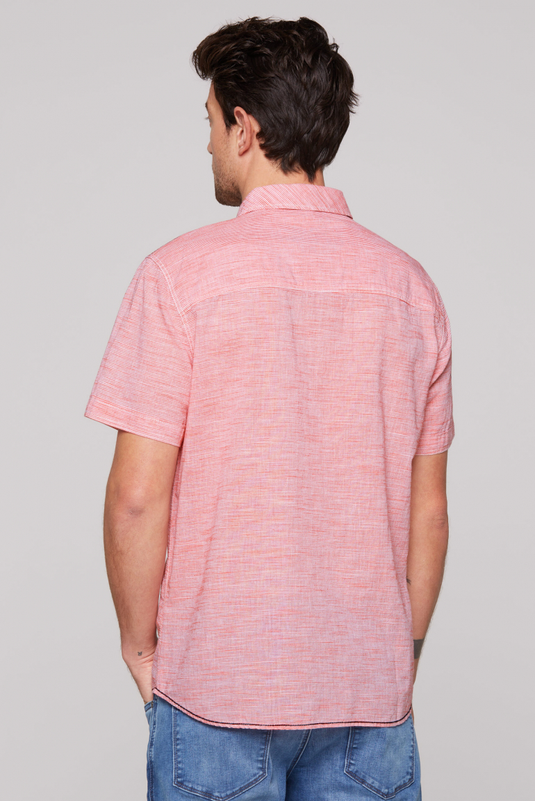 Streifenhemd Kurzarm mit Label Prints