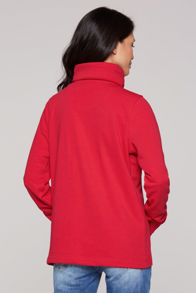 Sweatjacke mit hohem Kragen und Artwork