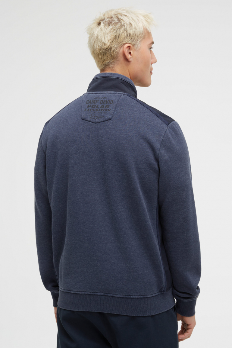 Sweatjacke mit Ripstop-Details und Label-Applikationen