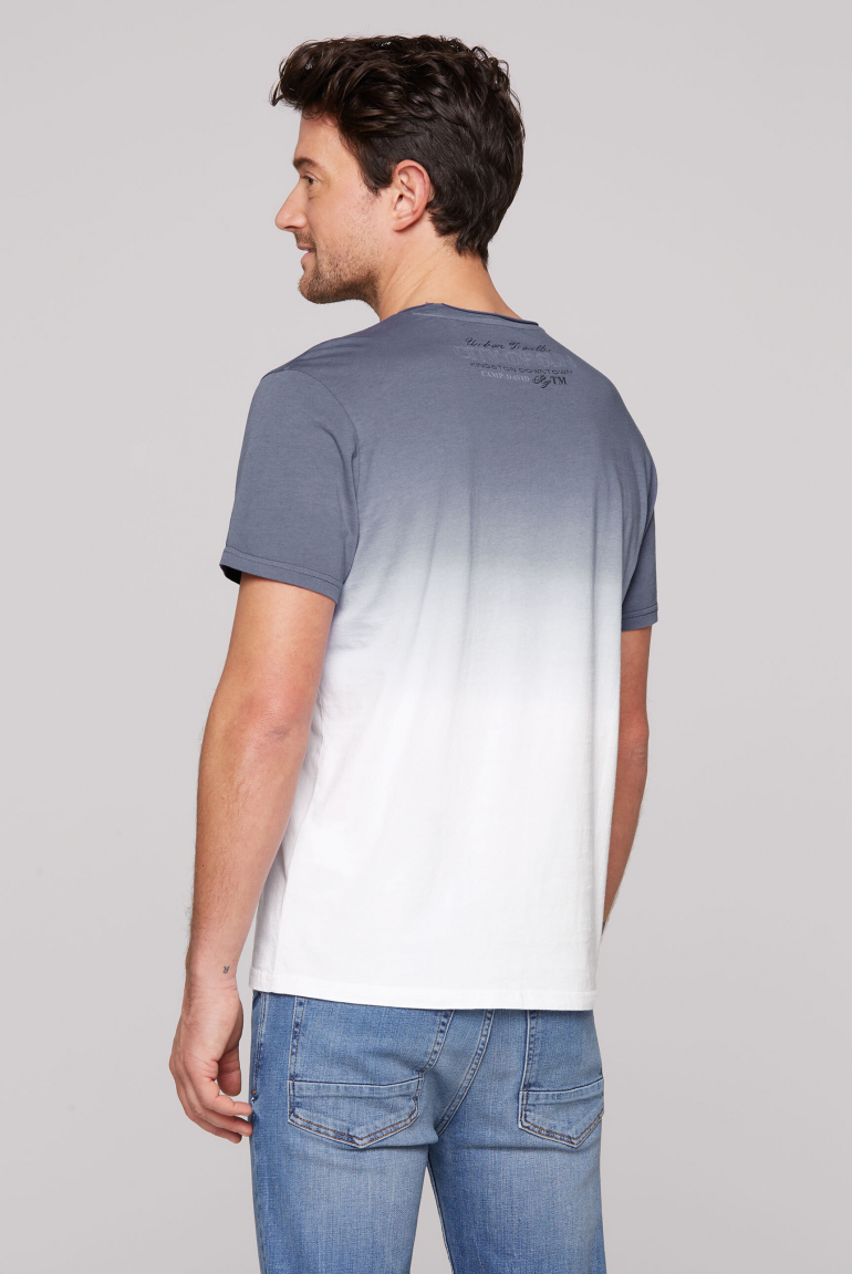 T-Shirt Dip Dye mit Used Print
