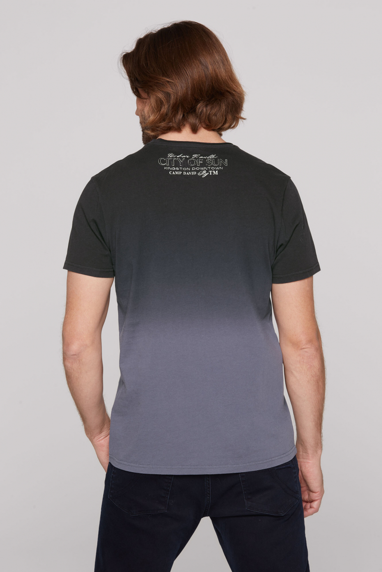 T-Shirt Dip Dye mit Used Print