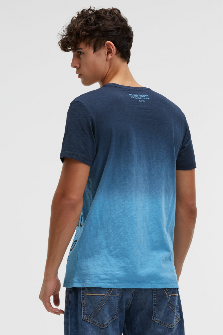 T-Shirt Dip Dye mit Wording Prints