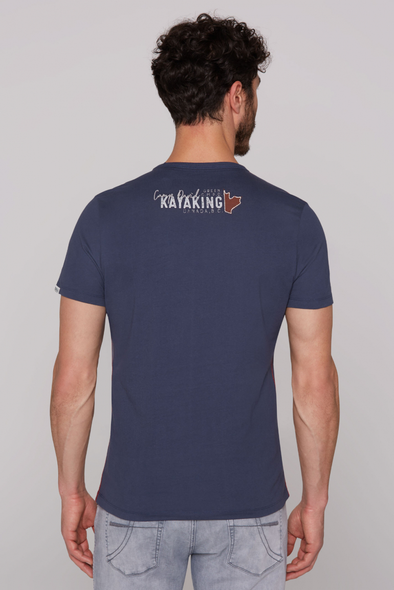 T-Shirt mit Photoprint und Stickereien