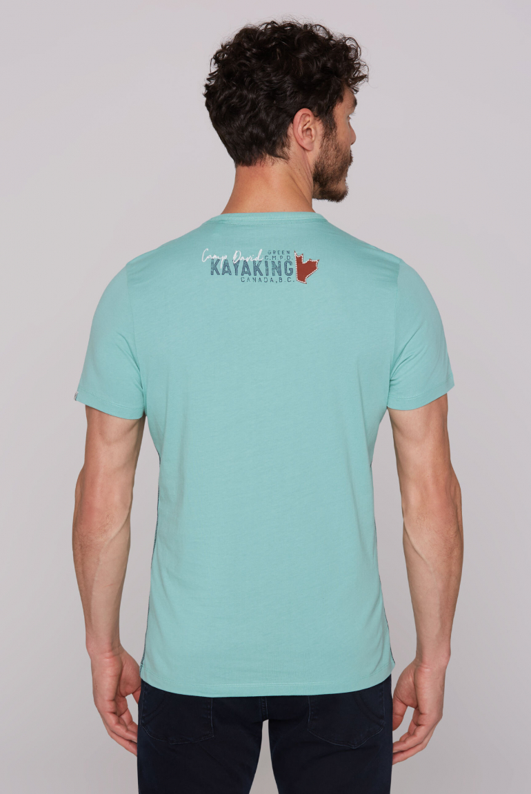 T-Shirt mit Photoprint und Stickereien
