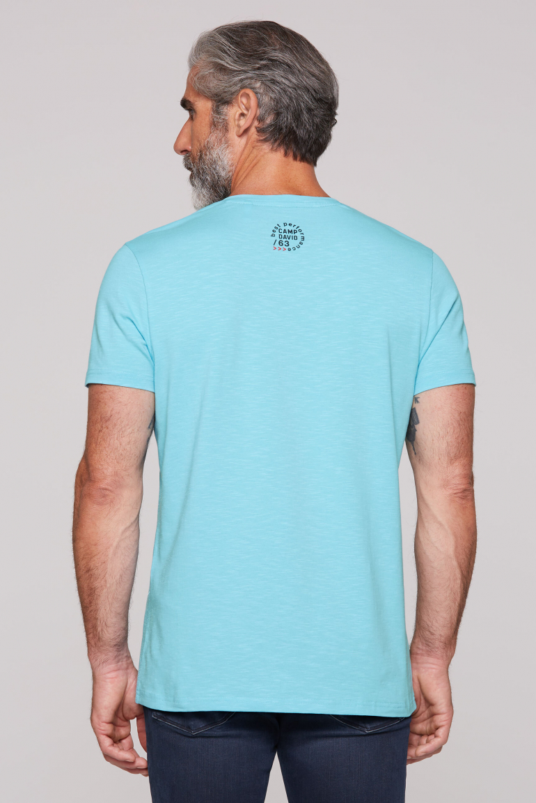 T-Shirt mit V-Neck und Rubber Prints