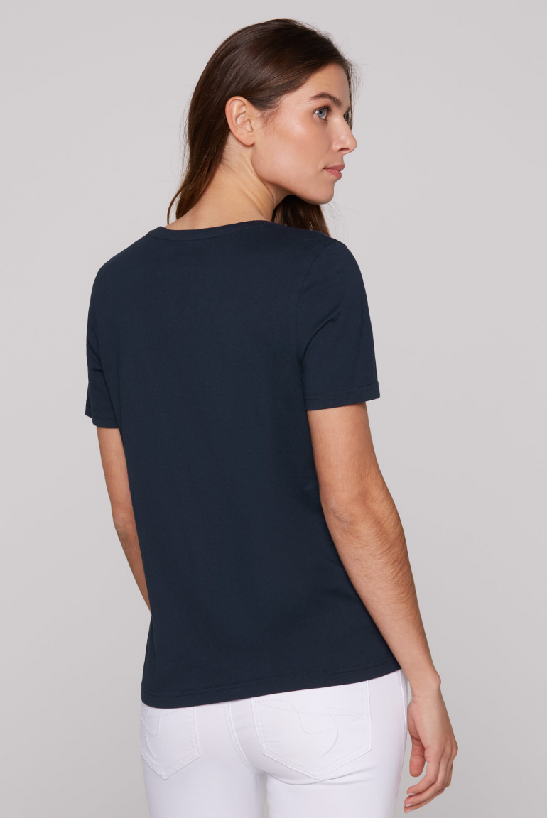 T-Shirt Rundhals mit Logo Print