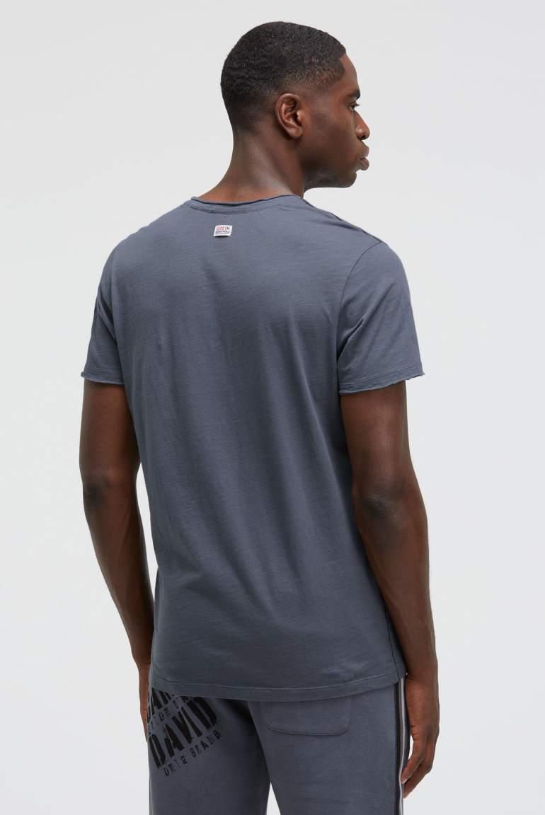 T-Shirt V-Neck im Used Look mit Photoprint