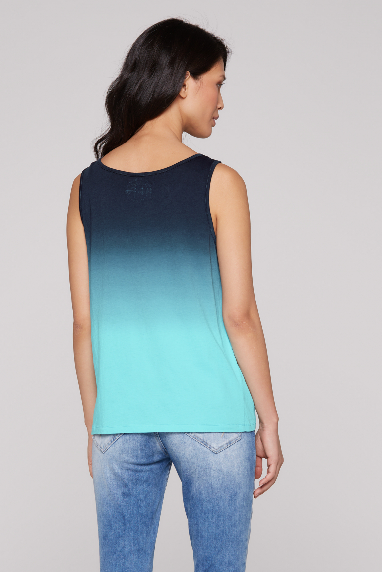 Tanktop mit Dip-Dye-Effekt und Print