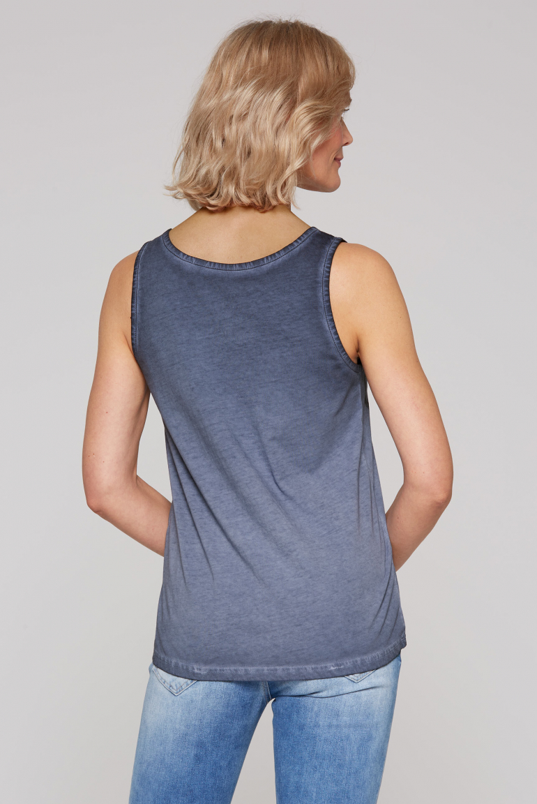 Top Inside Oil Dyed mit Print
