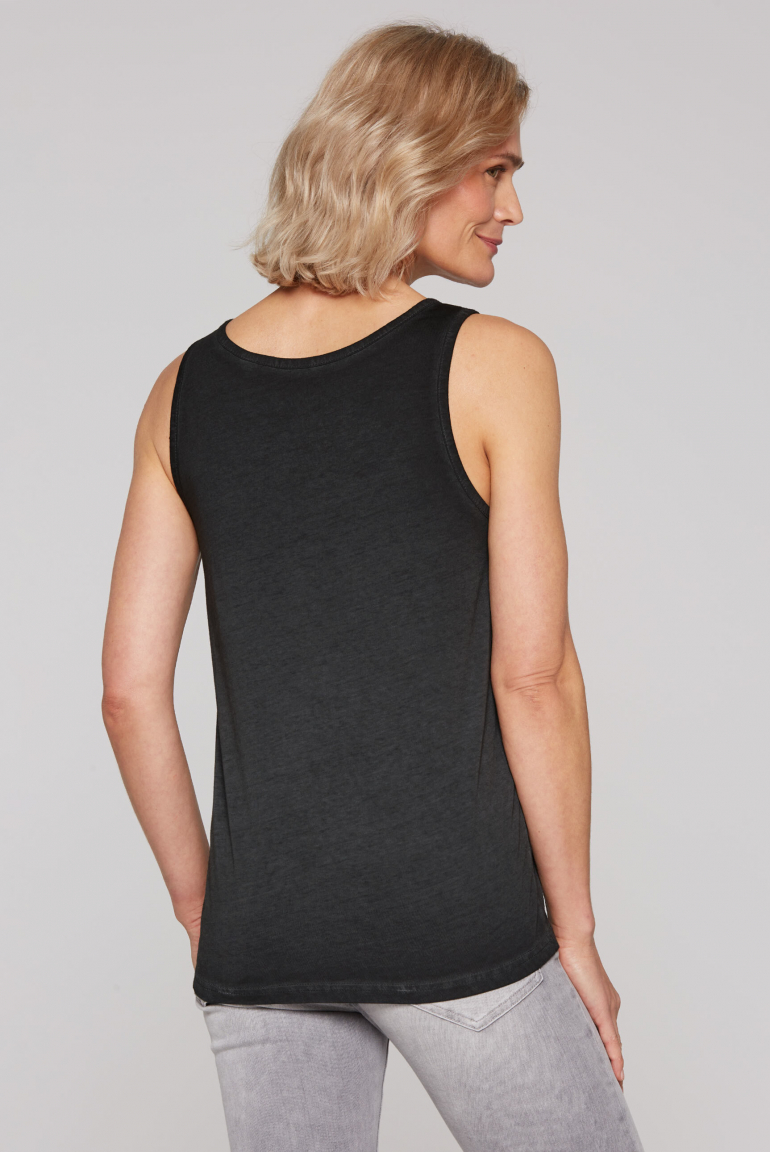 Top Inside Oil Dyed mit Print