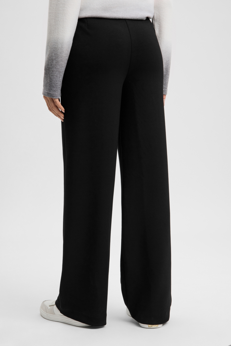 Wide Leg Hose mit Biesen und Elastikbund