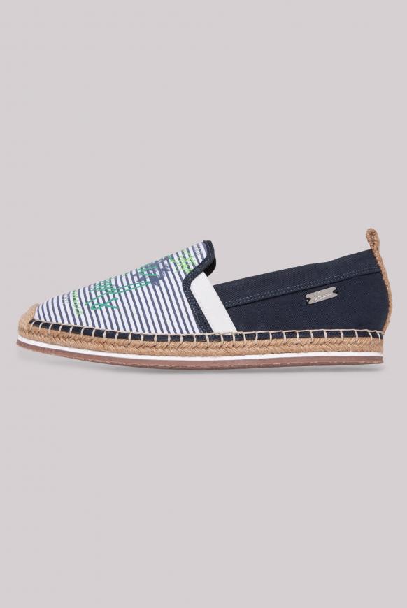 Espadrille mit Streifen-Design und Print
