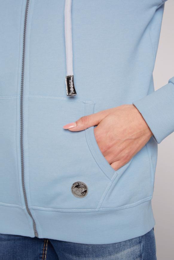Sweatshirtjacke mit hohem Kragen