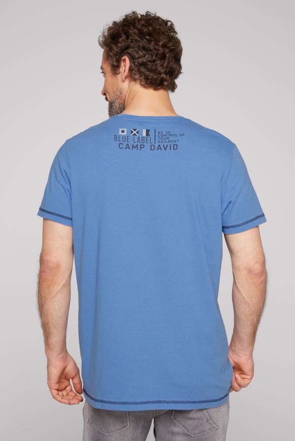 CAMP DAVID & SOCCX | T-Shirt Rundhals mit Print Artwork sky blue