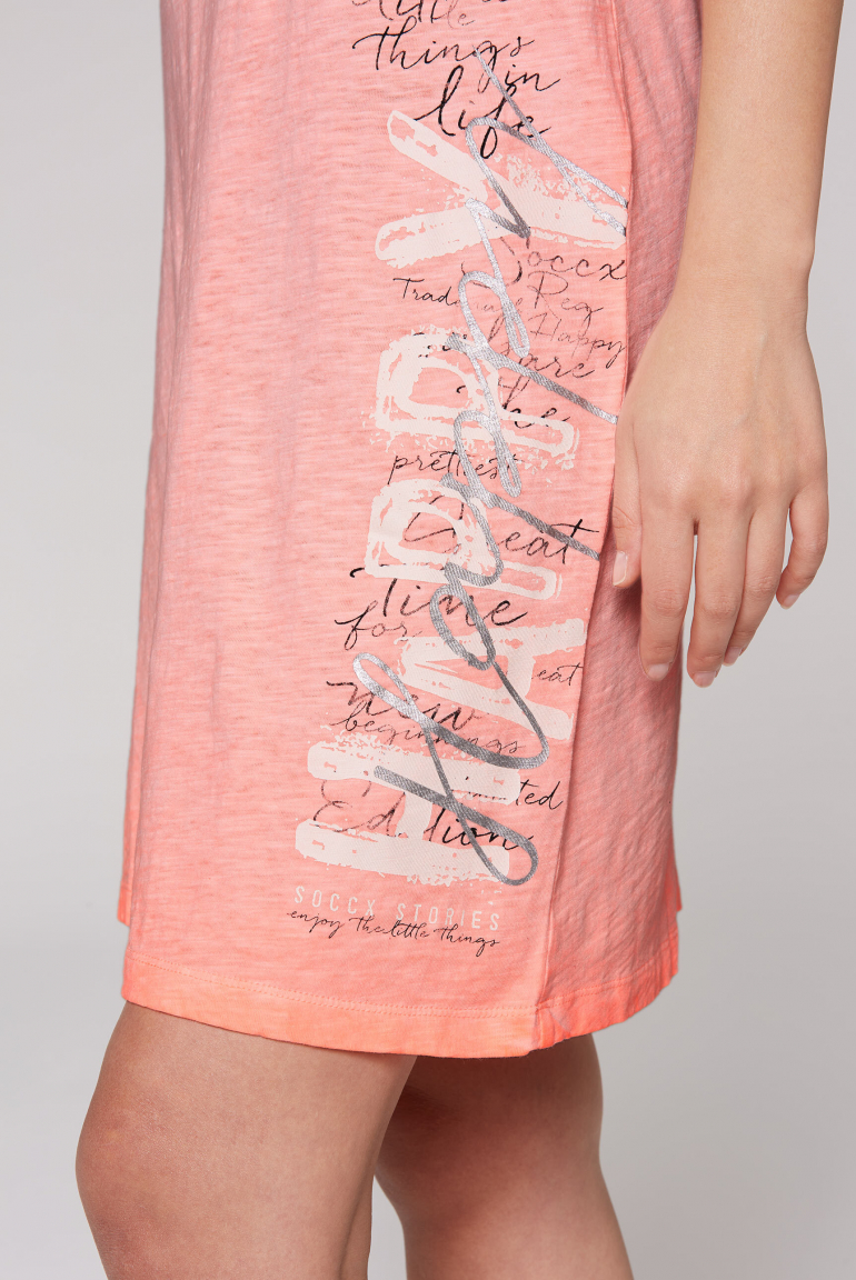 Ärmelloses Sommerkleid mit Wording Print