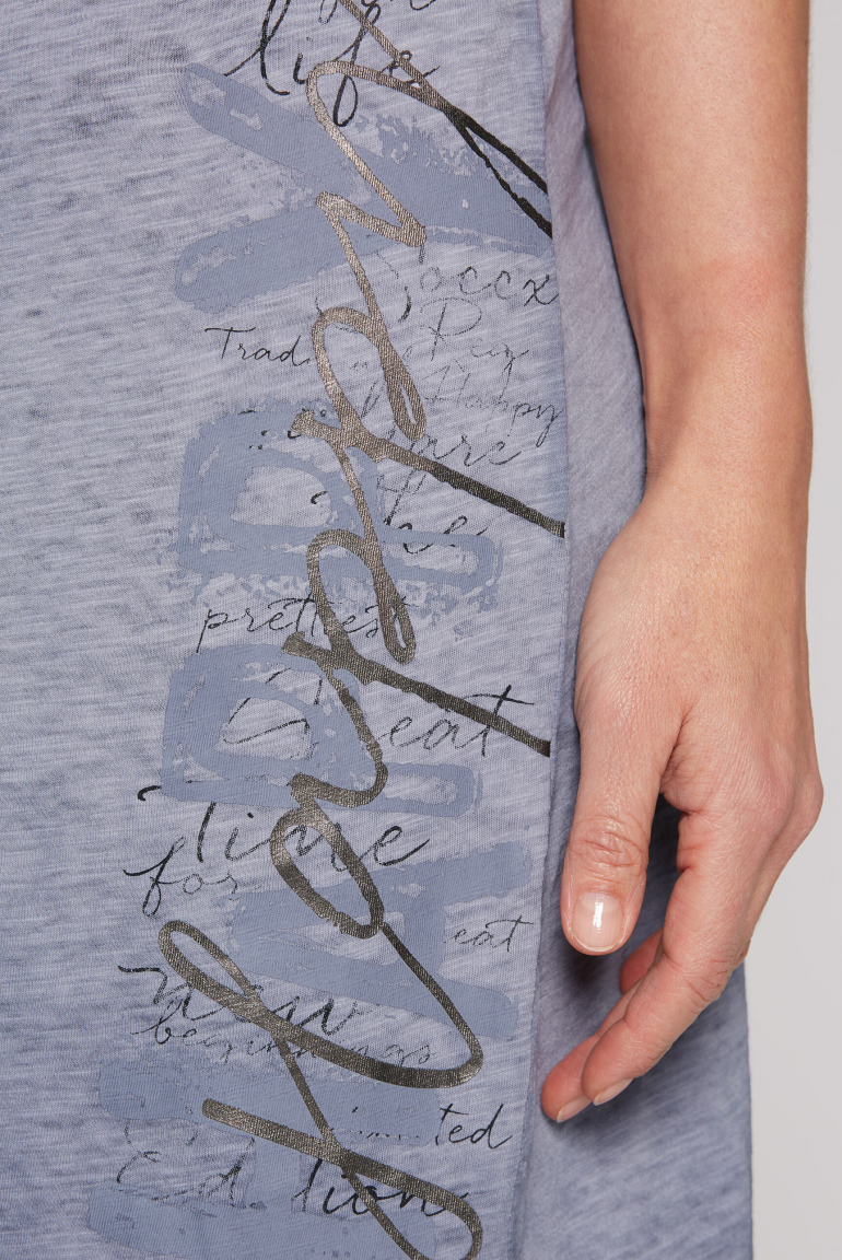 Ärmelloses Sommerkleid mit Wording Print