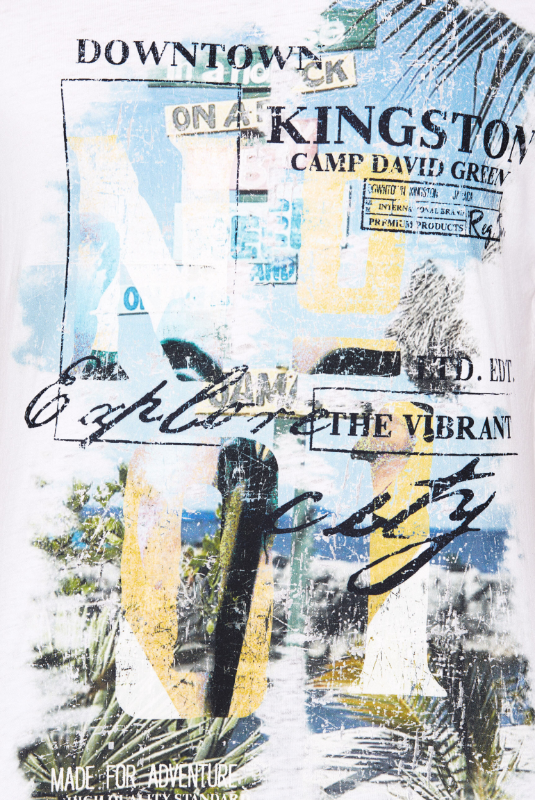 Ausbrenner-Shirt mit Photoprint im Vintage Look