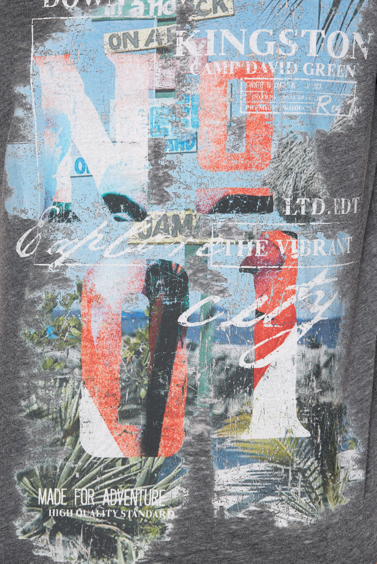Ausbrenner-Shirt mit Photoprint im Vintage Look