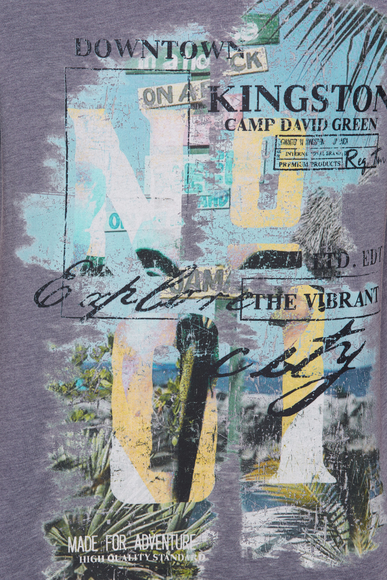 Ausbrenner-Shirt mit Photoprint im Vintage Look