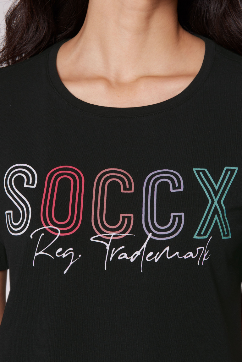 Basic T-Shirt mit Rundhalsausschnitt und Logo