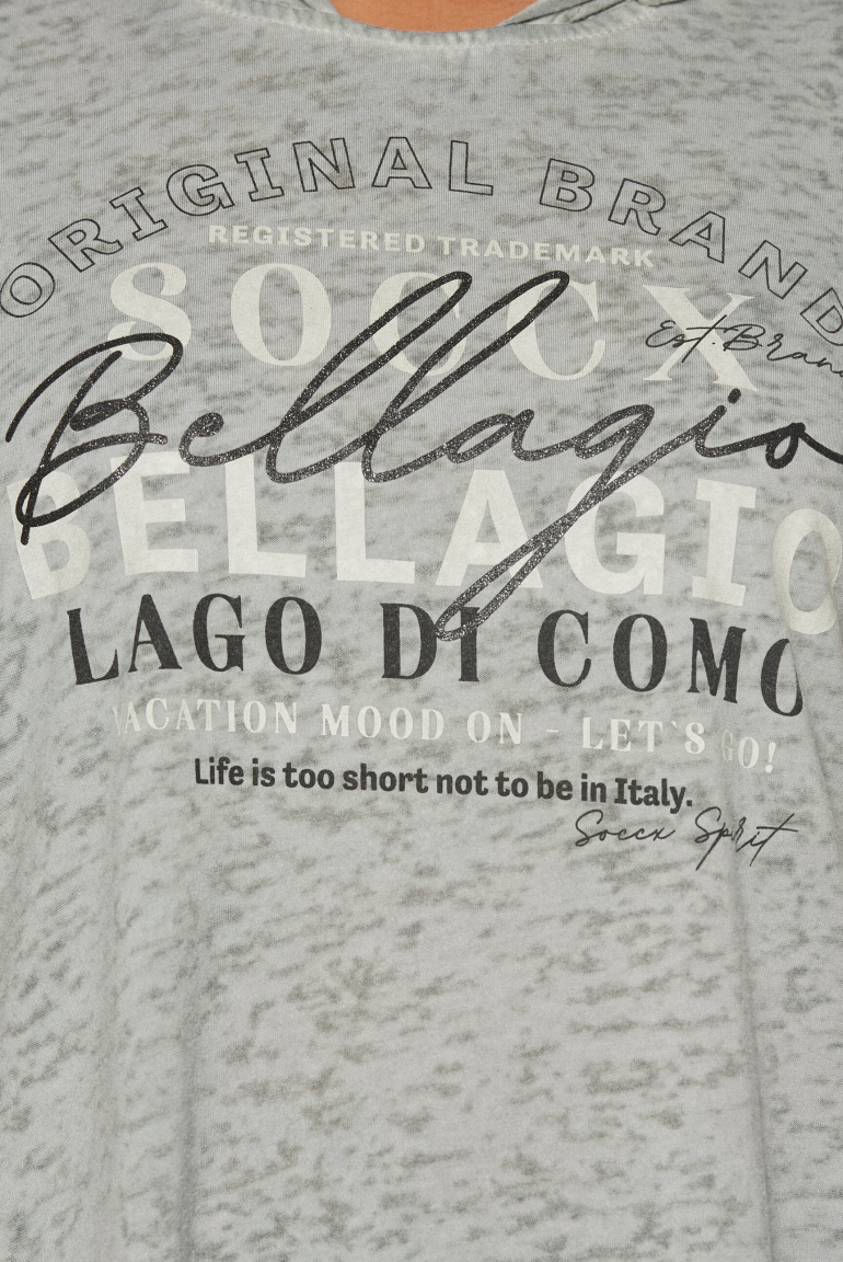 Hoodie-Shirt mit Ausbrenner-Effekten und Print
