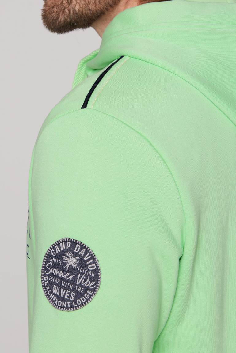 Kapuzensweatjacke mit Logo-Applikationen