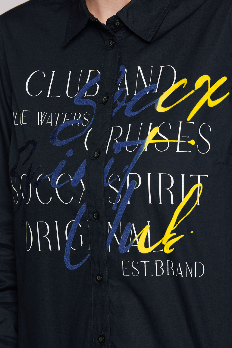 Langarmbluse mit Flockprint