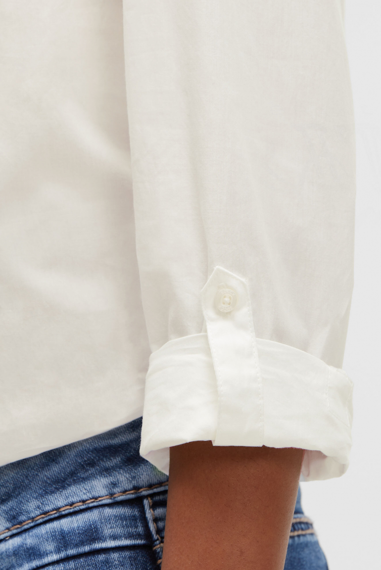 Langarmbluse mit Logo-Flock-Print