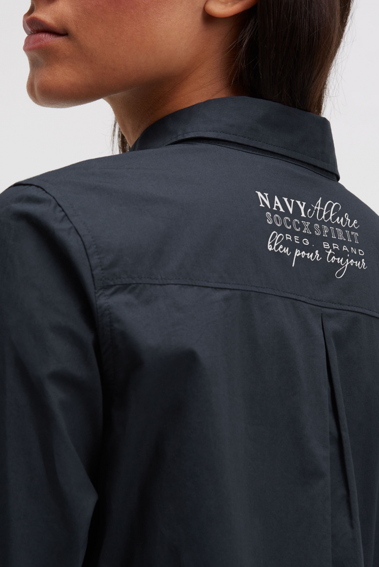 Langarmbluse mit Logo-Flock-Print