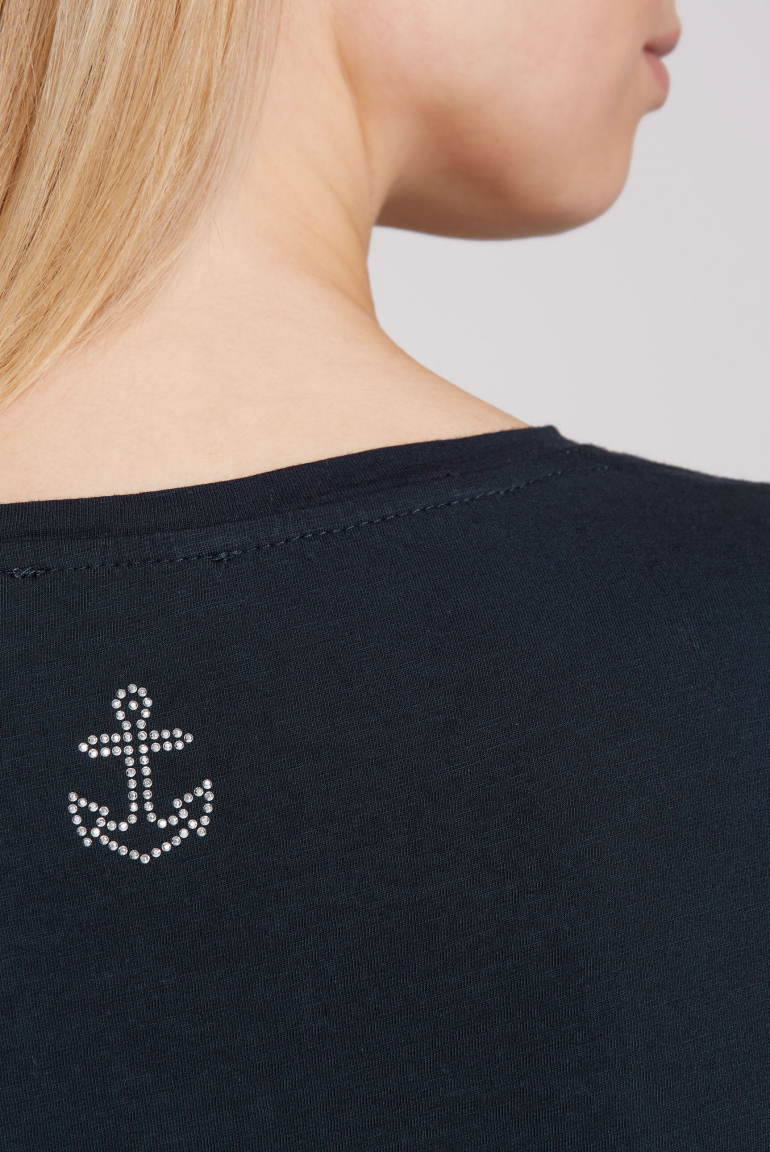 Langarmshirt mit V-Ausschnitt und Prints