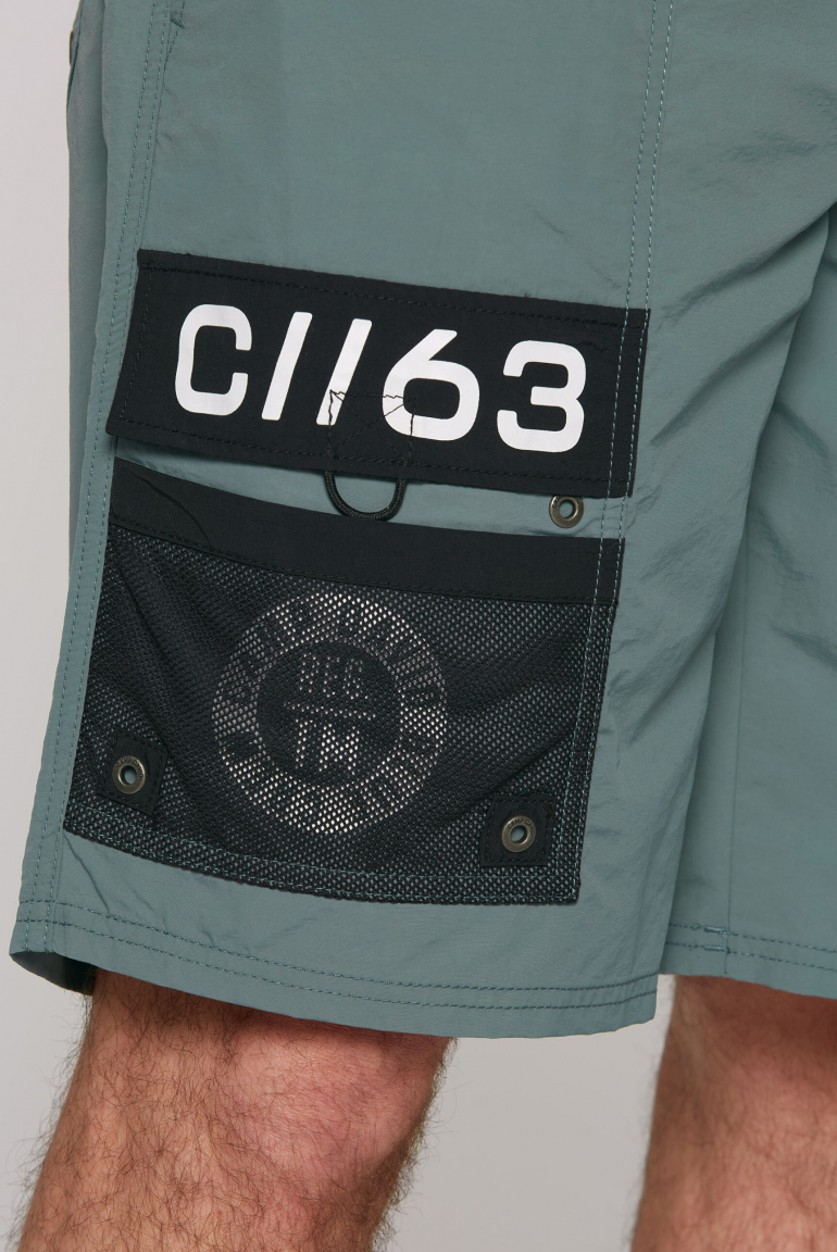 Lange Badeshorts im Cargo-Stil